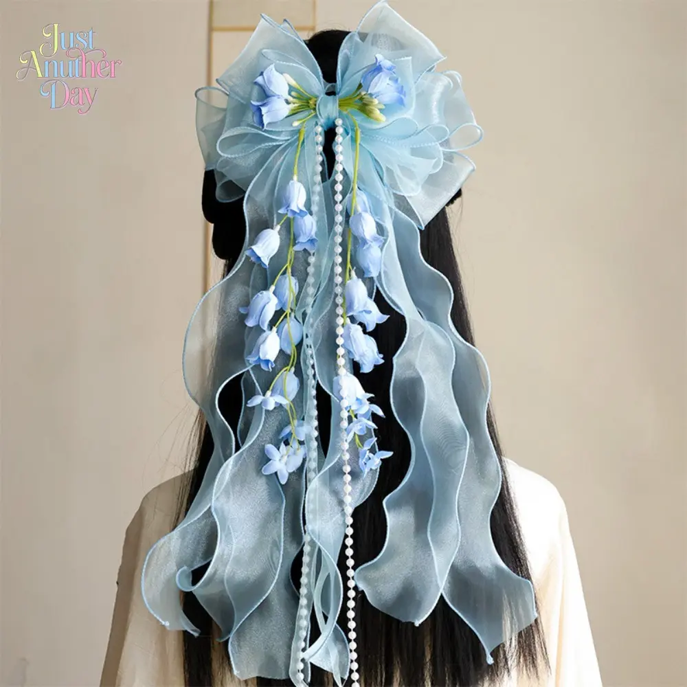 2026 New Sweet Cute Lily of the Valley Bow Hairpin with Long Streamer, Hair Accessories Set for Daily Ancient Clothing Wear (Sports & Outdoor, Camping & Hiking, Picnicware Complement)