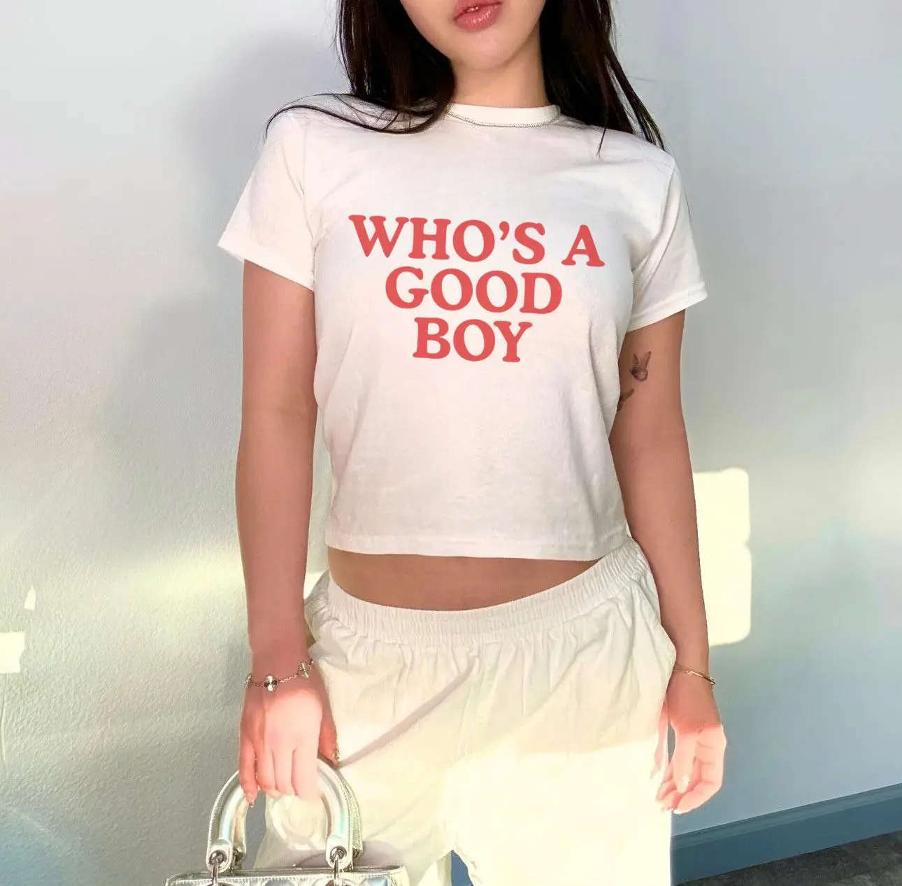 [ Sale Up To 30%] Who's a good boy Y2k Baby Tee, 90s, Funny Baby Tee T-shirt