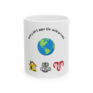 Eco-Friendly Ceramic Mug for Nature Lovers, Inspirational Gift for Friends, Earth Day Celebration, Home and Office Decor