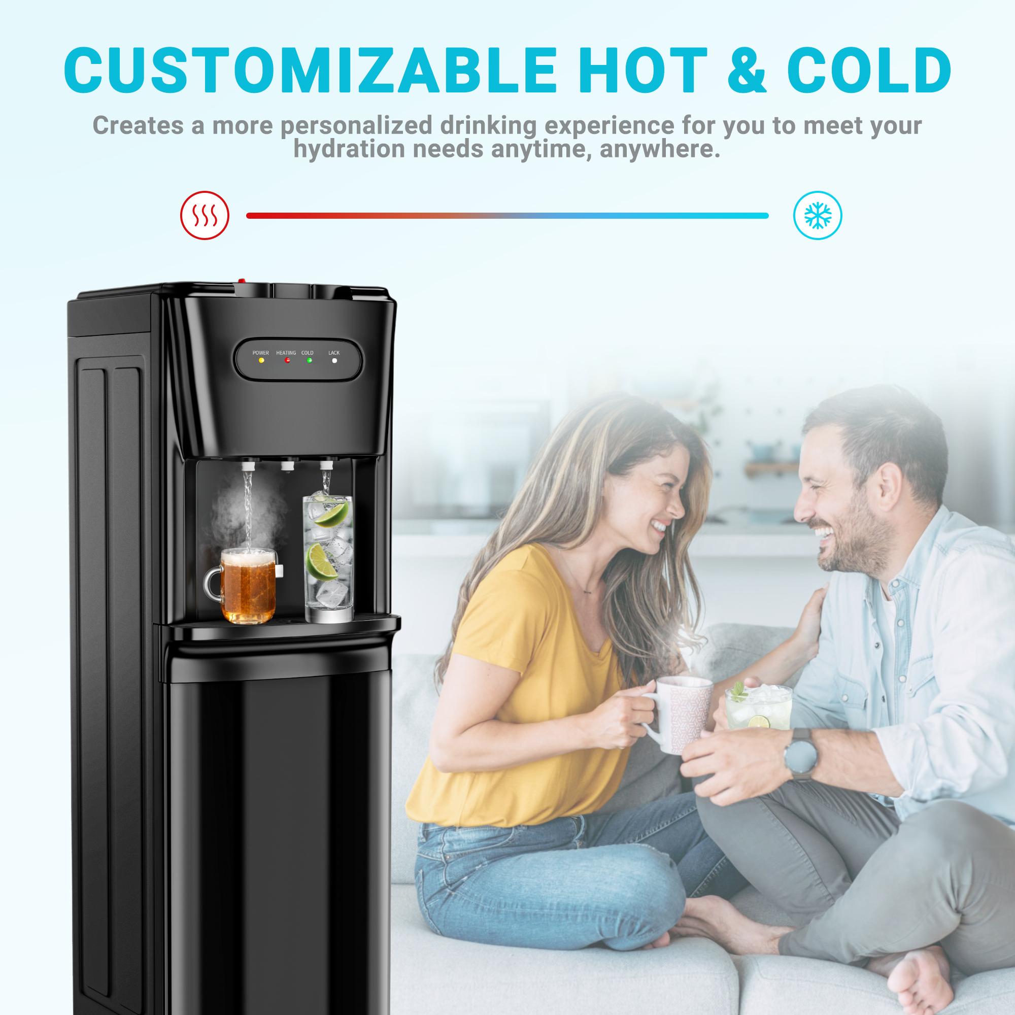 MANASTIN Water Cooler Dispenser, Hot/Cold/Cool Water Dispenser for 3 or 5 Gallon Bottles, Empty Bottle Indicator, Child Safety Lock - Ideal for Office, Home, Living Room (Cooling & Heating) Kitchen Appliances MANASTIN Water Cooler Dispenser, Hot/Cold/Cool Water Dispenser for 3 or 5 Gallon Bottles, Empty Bottle Indicator, Child Safety Lock - Ideal for Office, Home, Living Room (Cooling & Heating) Kitchen Appliances