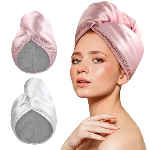 Microfiber Hair Towel Wrap Turban: 2Pack Drying Hair Twist  Towels for Women Girls Curly Long Thick Wet Plopping Hair Quick Rapid Dry Anti Frizz Absorbent (/White)