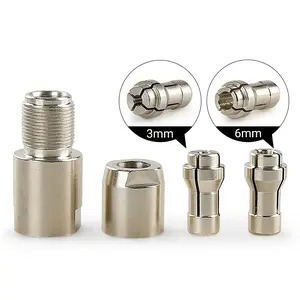 3MM/6MM (1/8"/1/4") Angle Grinder to Straight Grinder Conversion Kit - Dual Collet Grinding Head for Carving/Polishing/Cutting, Compatible w/ Standard Angle Grinders Power Tools Hardware Adapter