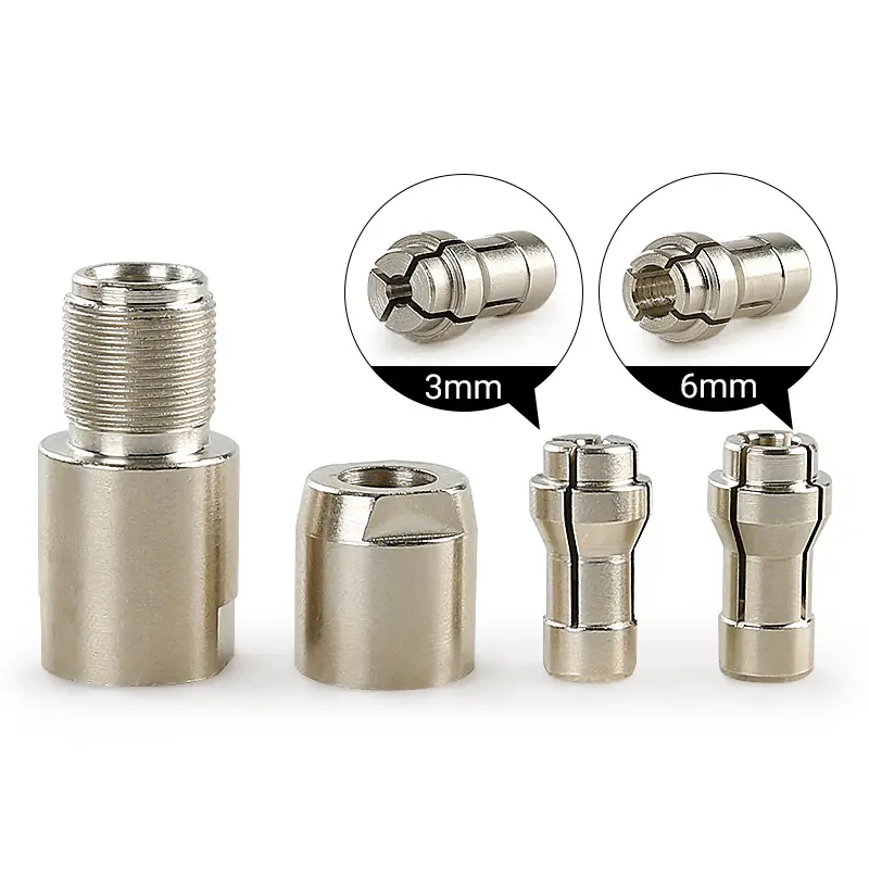 3MM/6MM (1/8"/1/4") Angle Grinder to Straight Grinder Conversion Kit - Dual Collet Grinding Head for Carving/Polishing/Cutting, Compatible w/ Standard