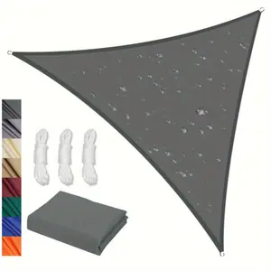 Triangle Waterproof Sun Shade Sail, 98% UV Block Outdoor Awning Canopy, with DIY Ropes for Easy Installation, Ideal for Patios, Camping