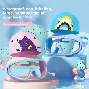 Kids' Large-Frame Swim Goggles: 360° Wide Vision, Soft Silicone Seal & Leak-Proof Comfort for Ages 3-16
