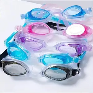 Swimming goggles and earplugs, adjustable silicone swimming goggles, no leakage, suitable for adults, children, triathlon, professional, comfortable swimming glasses, boyfriend gift, UV swimming goggles
