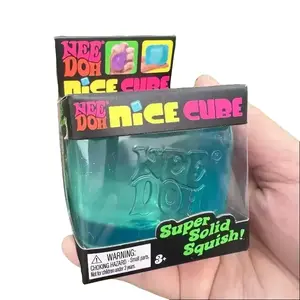 Nee Doh Nice Cube Fidget Toy - Soft Squishies, Satisfying Squeeze Item in Assorted Colors - ADHD Gifts for Women, Girl Toy, Anxiety Fidgets, Fun Stocking Stuffers - Collectible Sensory Item for Ages 3+