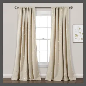 Set of 2 95"x52" Kids' Star Blackout Window Curtain Panels Neutral - Lush Décor