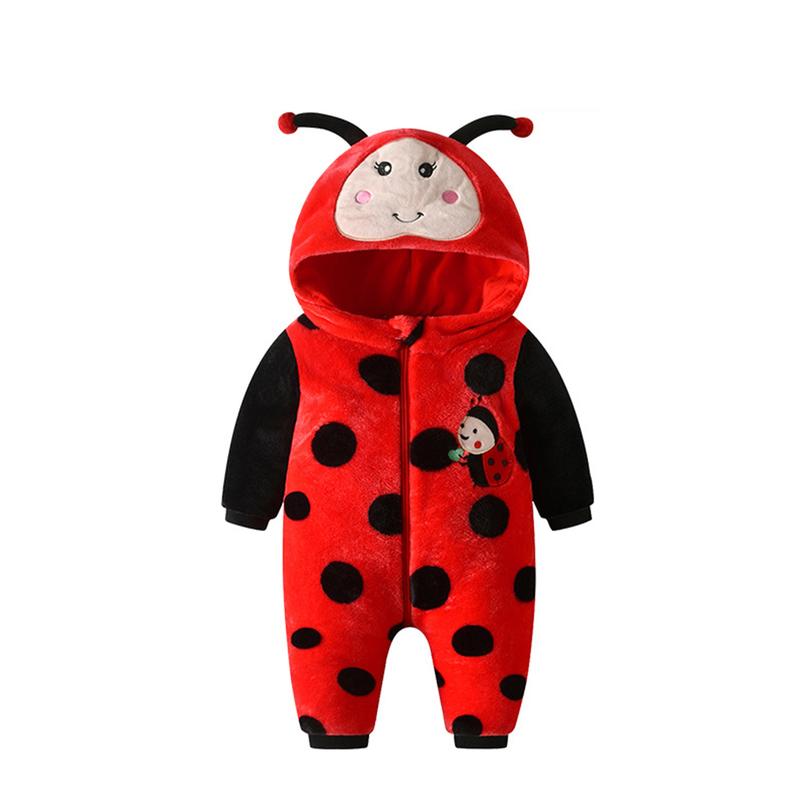 Infant Baby Girl Boy Animal Cosplay Costume Cartoon Ladybug/Bee Hooded Long Sleeve Halloween Fall Winter Clothes 0-24 Months