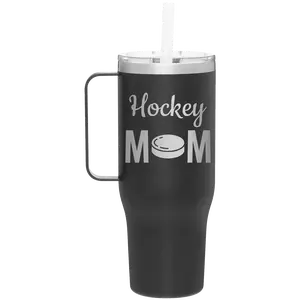 Mom Hockey2 40 oz Tumbler Mug | Black