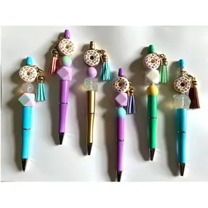 Beaded Pen Donut with Sprinkles and Tassel