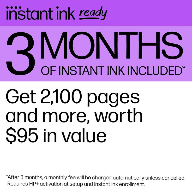 HP Deskjet 2855E Wireless All-In-One Color Inkjet Printer, Scanner, Copier, Best-For-Home, 3 Month Instant Ink Trial Included (588S5A) HP