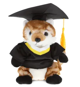 DOLLIBU Polyester Graduation Stuffed Fox - Super Soft Plush Toy, Perfect Graduation Celebration Gift for Kids