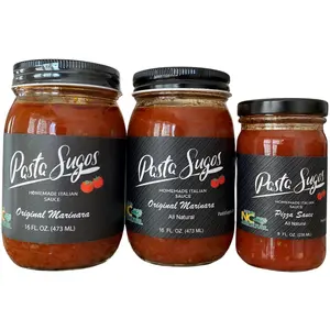 Pasta Sugos 2 Marinara 1 Pizza Sauce, San Marzano Tomatoes, All natural No Additives No Preservatives Fresh Basil Garlic Spices Homemade Robust Flavors Sauce