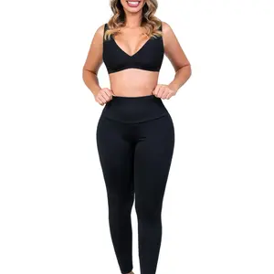 LEGGING SMI0079 NEGRO CON FAJA INTERNA EFECTO LIFTING Y ACABADO ULTRAINVISIBLE High-Waisted Tummy Control Leggings Womenswear Bottom Basic Minimalist Spandex Ruched Butt Black