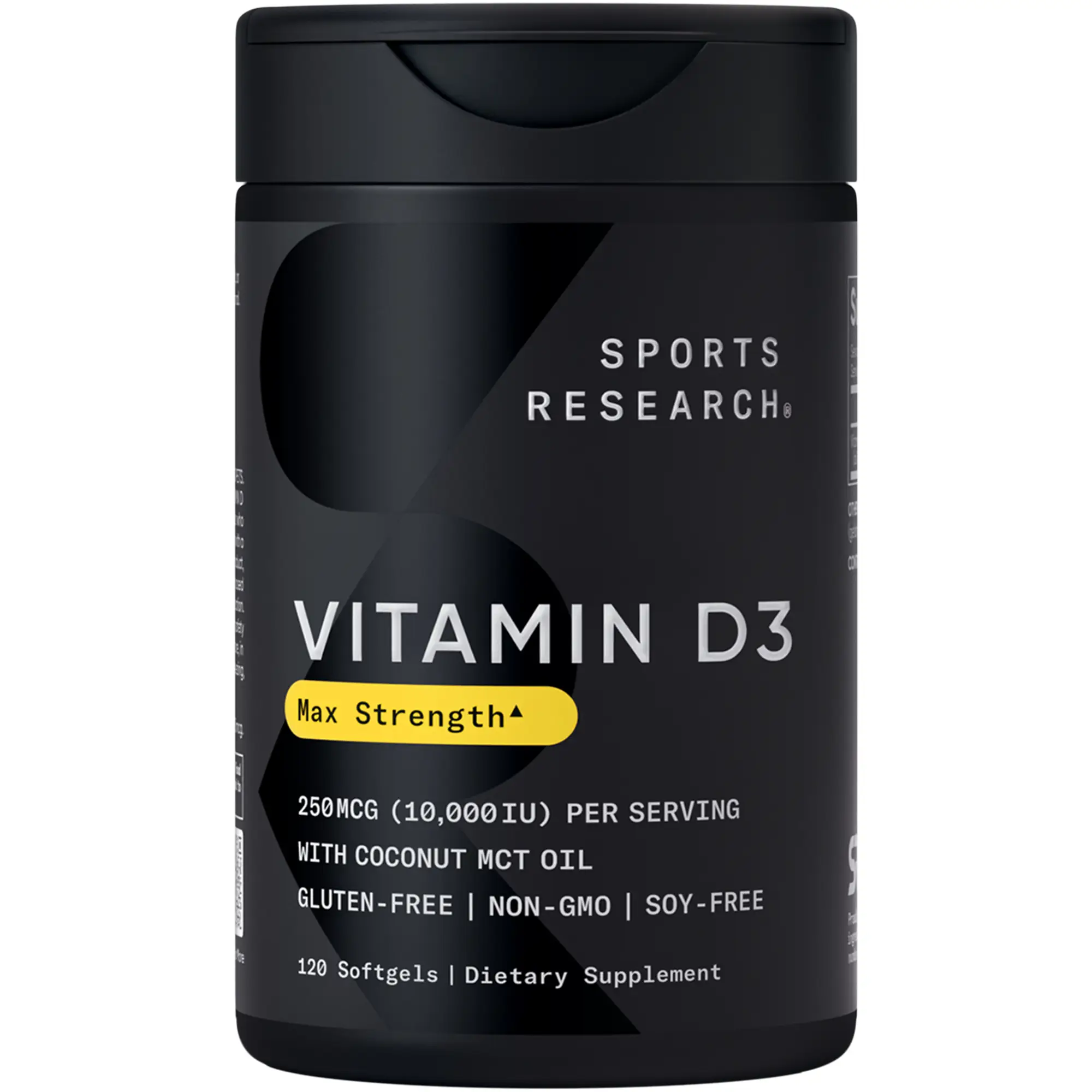 Sports Research Vitamin D3 10,000 IU with Coconut MCT Oil - Vitamin D Supplement - Non-GMO Verified, Gluten & Soy Free – 250mcg, 120 Liquid Softgels