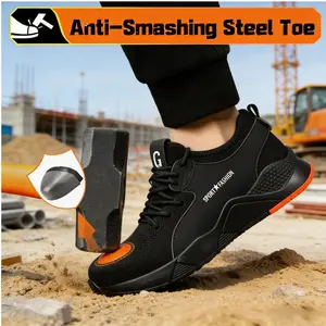 Steel Toe Safety Shoes for Men 2026 New Anti Puncture Lightweight Durable Work Boots Breathable Sports Shoes Unbreakable