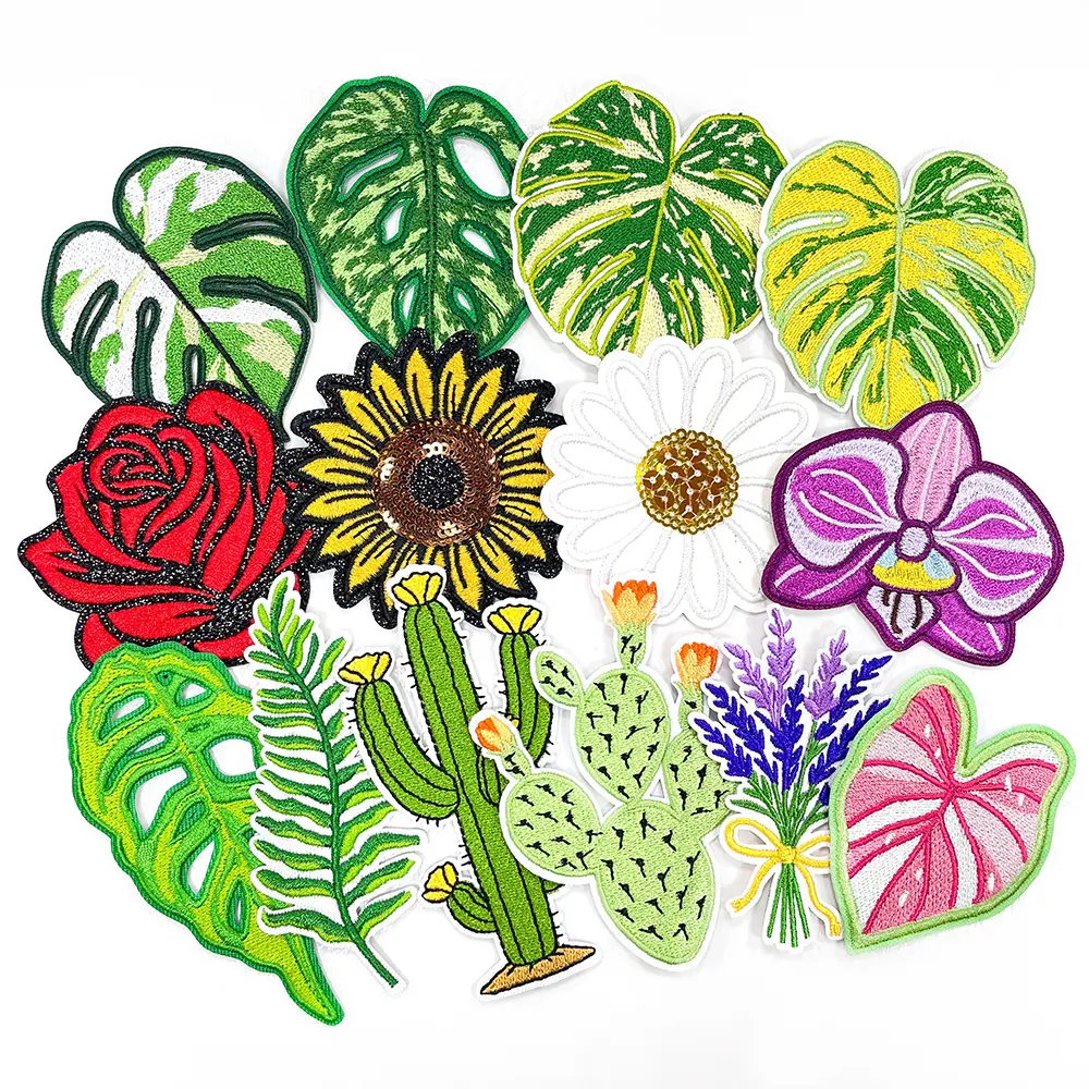 15PCS Bright Colors Iron-On Embroidery Sequin Patches - Fashion Decorative Sew-On Appliques for DIY Project, Clothes, Bags, Trucker Hats, Jackets, Jeans (Sewing Accessories for Textiles & Soft Furnishings)