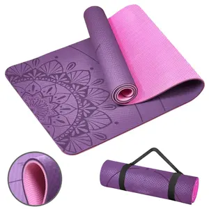 Yoga Mat Extra Thick 9MM, High Density Exercise Mats Non Slip for Home Workout, Pilates Mat with Strap for Women Men, Eco Friendly Mat Thick