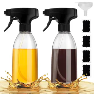 Oil Sprayer for Cooking, 2 Pack Olive Oil Spray Bottle, 10oz Food-Grade Plastic Oil Spritzer Mister, Refillable Oil Dispenser Bottle for Salad, BBQ, Grilling, Kitchen Baking, Roasting