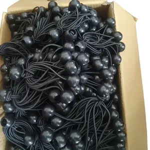 60Pcs 15cm Heavy-Duty Elastic Binding Ropes for Outdoor Wood Handling and Securing, High Load-Bearing Capacity and Not Easy to Break, Plastic Ball Locking, Wood Handling Securing Cords