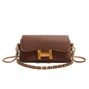 Women’s PU Leather Crossbody Bag| Casual Solid Color Shoulder Bag with Chain Strap| Daily Use Pu Tote Satchel Fashionable Bucket Bag