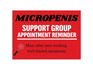 Micropenis Support Group Prank Postcard - Sent Anonymously To Your Victim