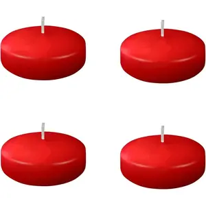 4 Pack 2 Inch Red Floating Candles for Centerpieces,Christmas Floating Candles,Velas Rojas Chicas para Centros de Mesa,Flaoting Candle Long  Time 5 Hours for Party Suppliers