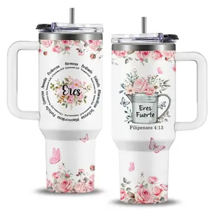 40oz Spanish Christian Tumbler For Women, Inspirational Faith Gift, Religious Jesus Bible Verse Cup, Catholic Appreciation Gift, Regalos Cristianos Para Mujer, You Are Loved Tumbler