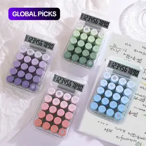 Circular Mechanical Desktop Calculator, Calculator with Display, 1 Count Battery Powered Calculator without Battery, Accounting Supplies for School Student Office