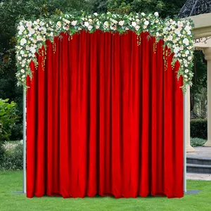 12 ft x 57" Ice Crushed Velvet (200 GSM) Event Backdrop Curtain Drape Panel - Red (1pc)