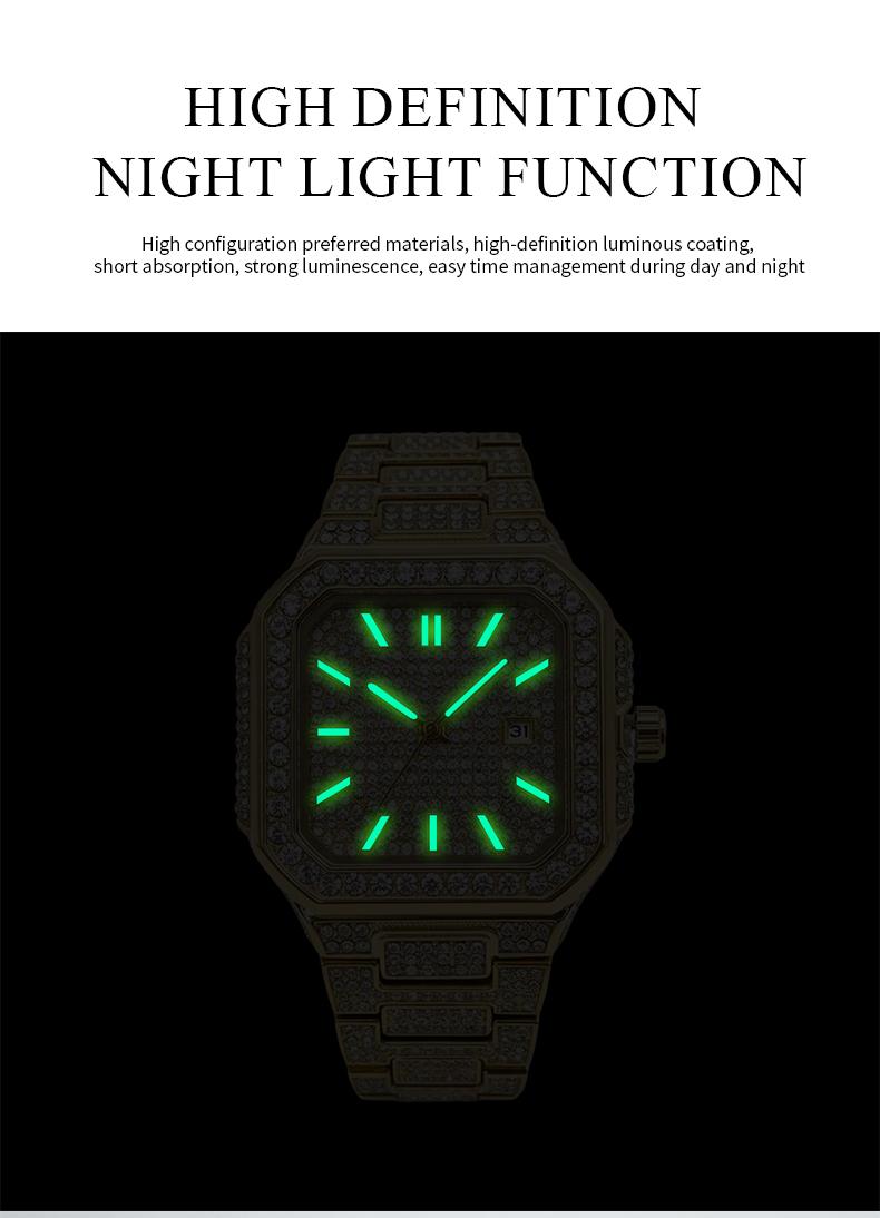 Luxury Ladies' Watch with Diamond Square Dial  Stylish, Sparkling, Luminous, Waterproof, Versatile Wear, Timeless Classic Design, Comes with Watch Adjustment Tool and Gift Box — The Perfect Mother’s Day Gift