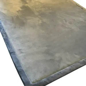 HulooSleep Ultra Soft Memory Foam Play Mat 1.5x2M Dark Grey Non-Slip Crawling Mat for Tummy Time 35mm Thick Velvet Nursery Mat Made in China