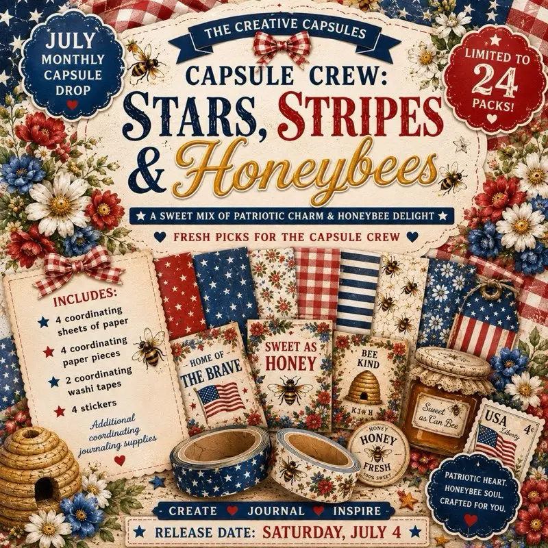 July Monthly Capsule Drop – Stars, Stripes & Honeybees Edition