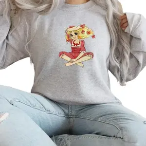 Candy Candy Customized Sweatshirt - Grey Casual Crewneck with Anime Character Design, Comfortable Womenswear for Casual Wear - Hoodie, Pullover, Tops  Suéter de Candy Candy, Candy Anime, Candy
