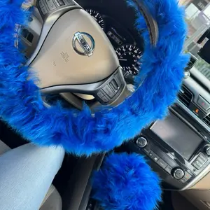 Cute Furry Steering Wheel Cover Set - Compatible with Various Models, Soft and Adorable Design