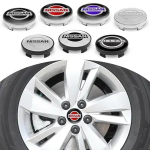 4pcs ABS 56mm 60mm 3D Car Emblem Wheel Hub Center Cap Badge Covers Accessories For Nissan Qashqai Juke X-Trail Patrol Note Juke Leaf Altima Almera Maxima Micra Murano Rogue Pulsar Sentra Teana Tiida March Navara Nismo Sylphy