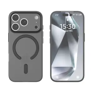 Compatible with iPhone 17 Pro - Gray Ultra Slim Shockproof Protective Cover with Magnetic Ring - Cellphone Casing & Screen Protector Protection