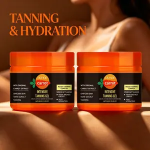 2-Pack Carrot Tanning Gel (150g*2), Hydrating Lightweight Absorbent, Nourishes Skin, Achieves Sun-Kissed Look, Bronze-Colored, skinMoisture Balance Gel