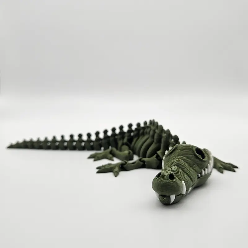 3D Printed Articulating Skeleton Crocodile Great Gift and Desk Figure