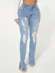 Killing'Em Kindly High Rise Jeans - Slit Bottom
