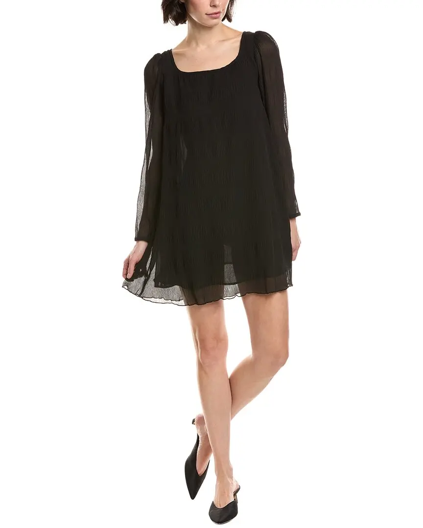 GANNI Pleated Georgette Mini Dress