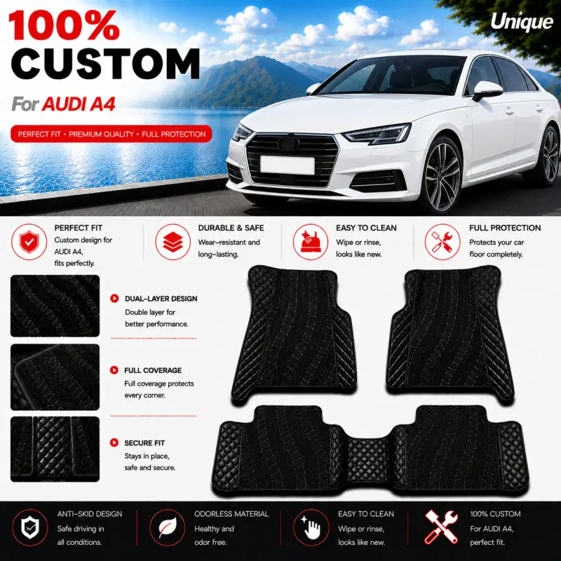 Car Floor Mats for Audi A4.Audi A4 MKB7.A4 MKB8.Audi A5.Audi A6.Audi A6 C7.Audi A7 C8.left Hand Drive or Right Hand Drive 2008 2009 2010 2011 2012 2013 2014 2015 2016 2017 2018 2019 2020 2021 2022 2023 2024 2025 2026