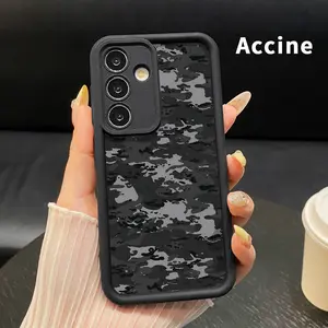 Stealthy Gray Camo Phone Case Compatible with Samsung Galaxy S26 S23 Ultra S24 Plus S25 S22 Shockproof Full Camera Protection Durable slim Silicone Cover