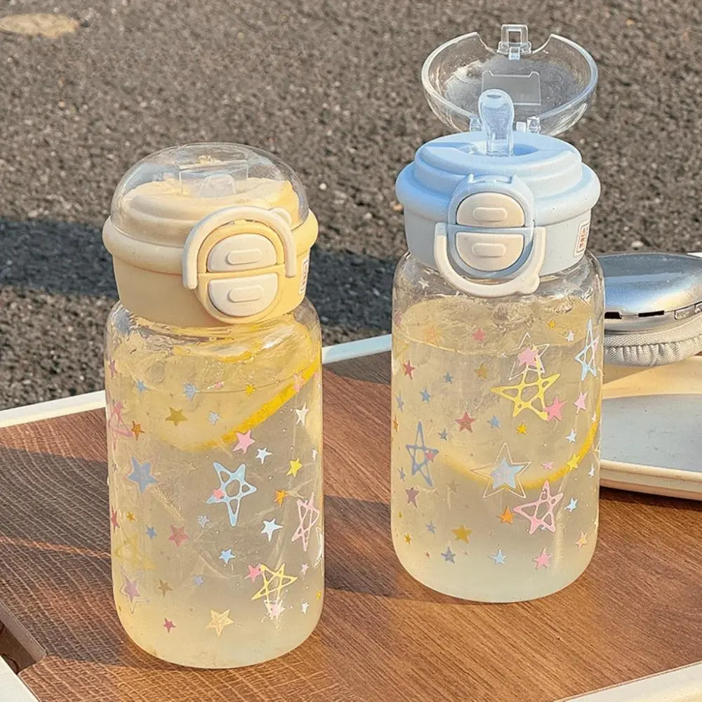 500ML Transparent Plastic Straw Cup, 1 Count Portable Large Capacity Double Drinking Spout Water Bottle, Drinking Cup for Home Office School, Drinking Tumbler, Daily Water Intake Bottle, Drinkware