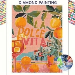 This 5D DIY diamond painting orange landscape set, featuring full diamond art, makes a unique gift for friends and family, Diamond Painting Kits