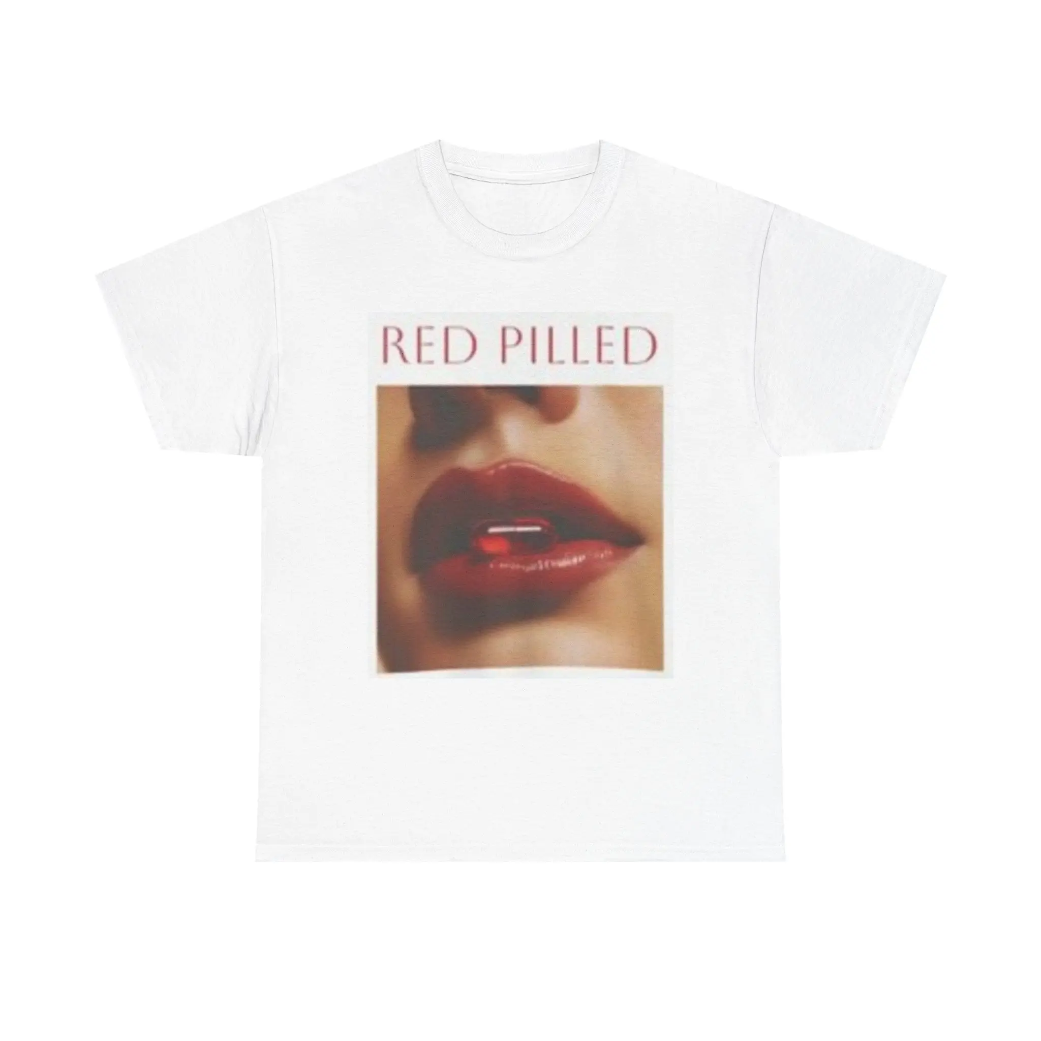 Red Pilled Lips Tee | Red Lipstick Graphic Shirt
