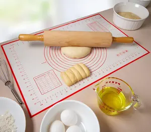 Silicone Baking Mat with Measurements 13 x 21 Inch, Food-Grade Non-Stick Pastry Rolling Sheet