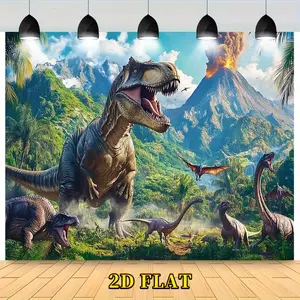 Dinosaur Tapestry Jungle Adventure Backdrop T-Rex Prehistoric Scene Wall Hanging Photography Background for Bedroom Living Room Party Decor Indoor Outdoor Wall Decoration Polyester