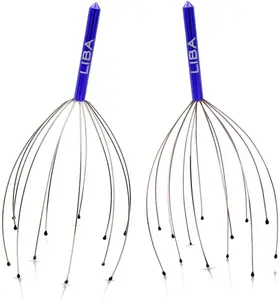 Scalp Massager Tool (2-Pack) for a Rejuvenating Head Hair Scratcher Massage No Painful Scratches, Tangling, or Hair Pulling Wires w/Gentle Rubber
